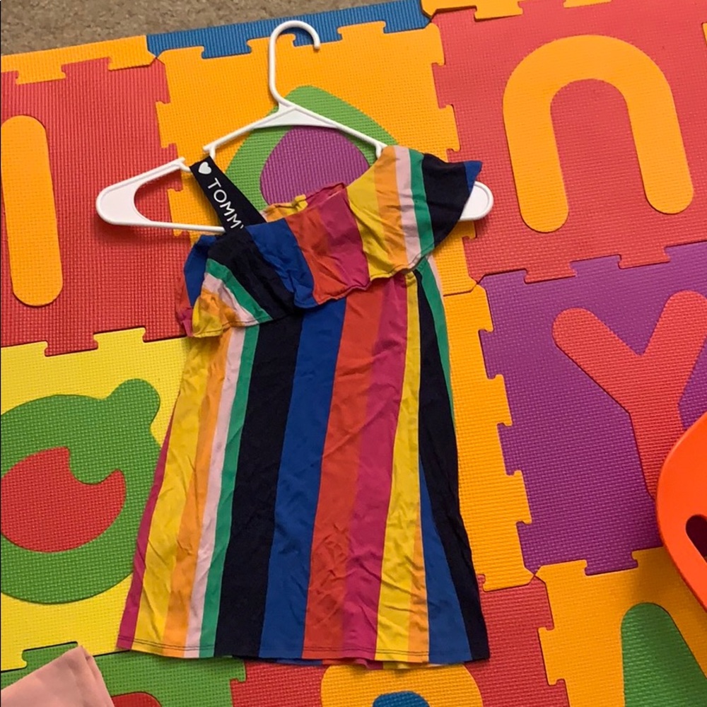 Tommy Hilfiger Girls striped single shoulder dress